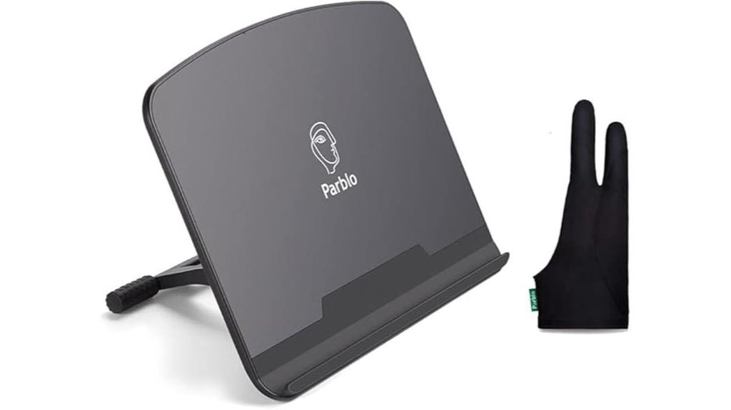 universal tablet stand with glove