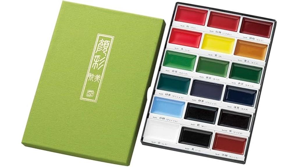 vibrant 18 color watercolor set