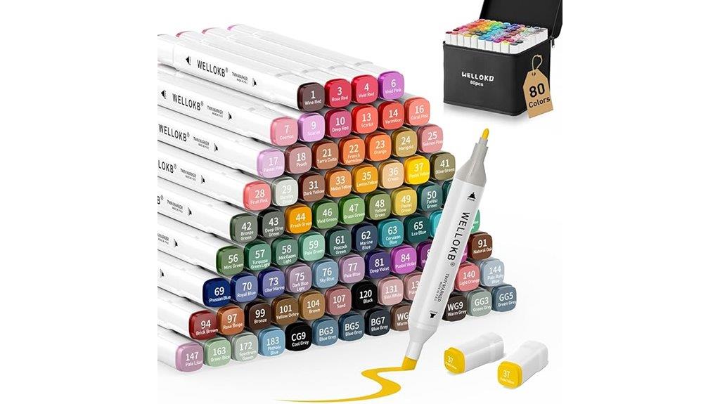 vibrant alcohol marker set