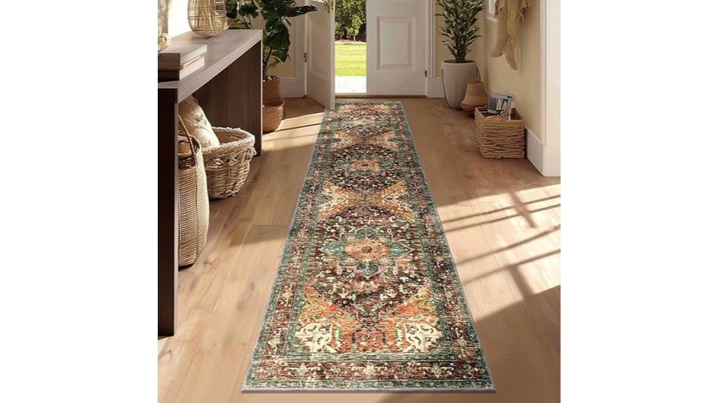 washable vintage hallway rug