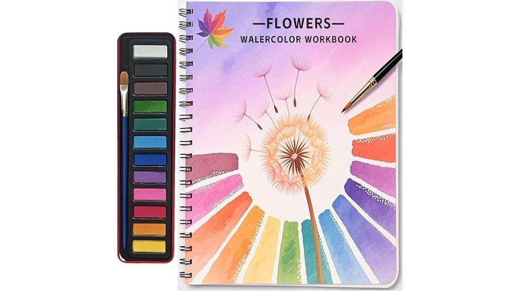 watercolor kit with 12 colors