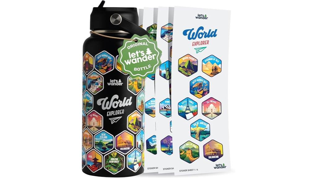 waterproof stickered water bottle