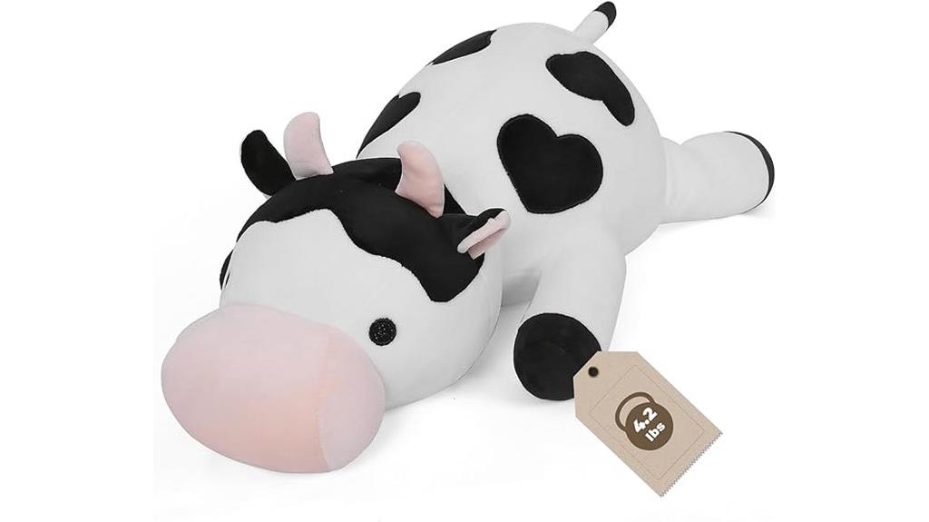 weighted cow plush toy