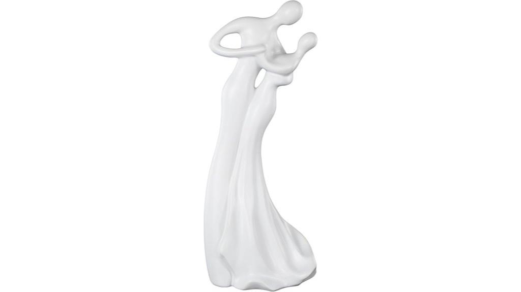 white ceramic dancing sculpture