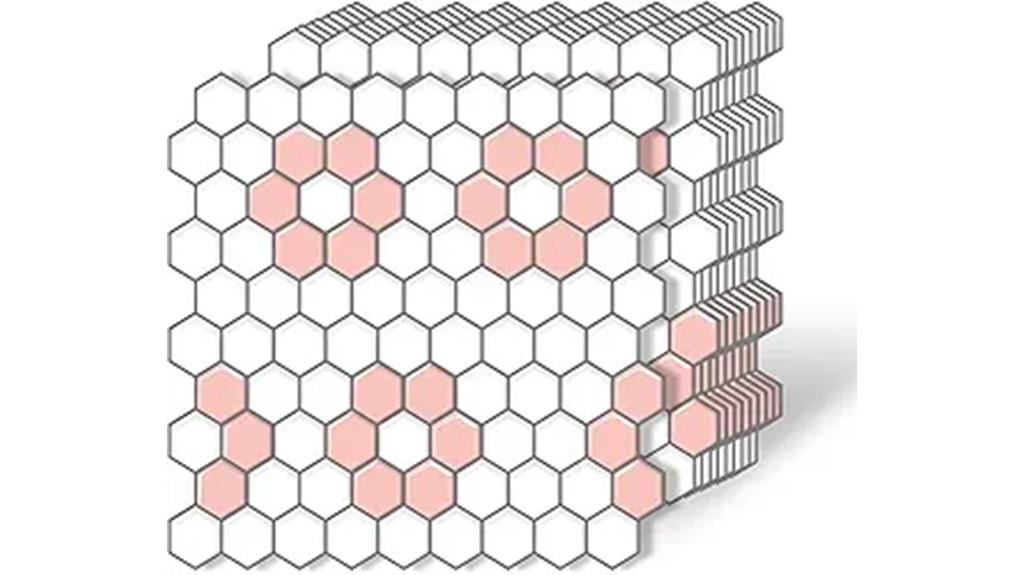 white pink adhesive tiles