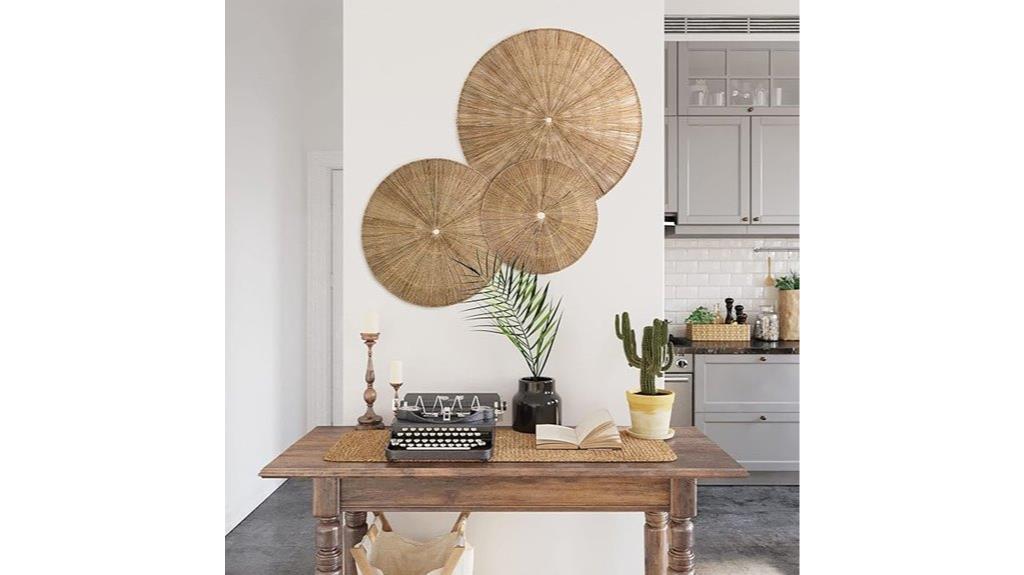 wicker jute wall baskets