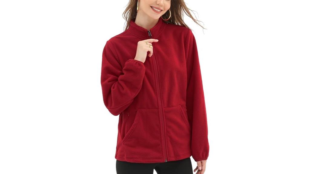 women s fleece jacket with multiple pockets