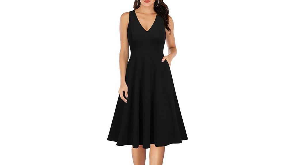 women s v neck swing dress