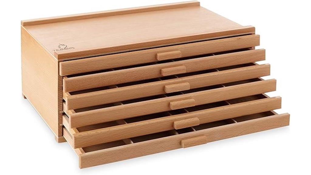 wooden artist storage box