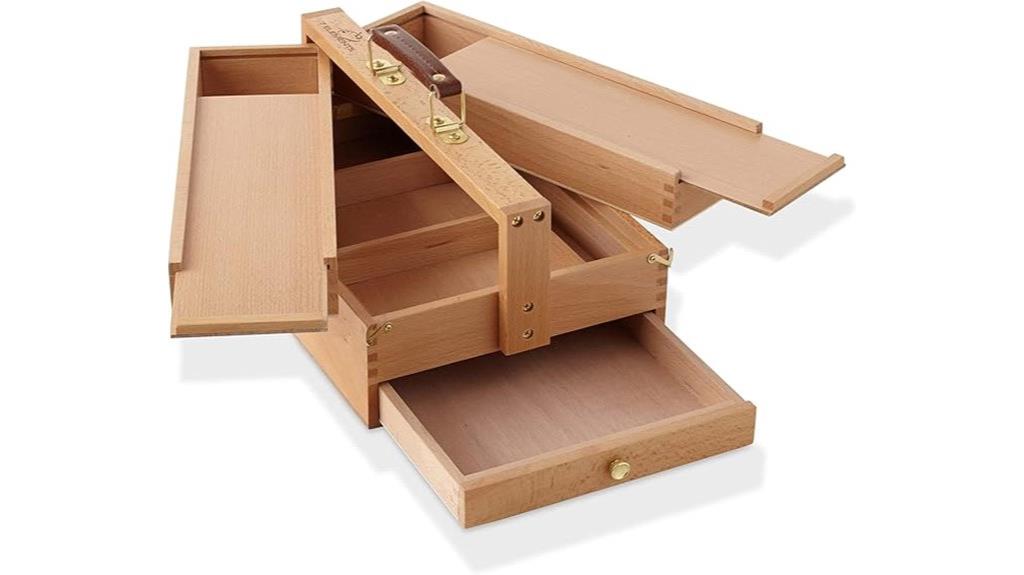 wooden artist storage box
