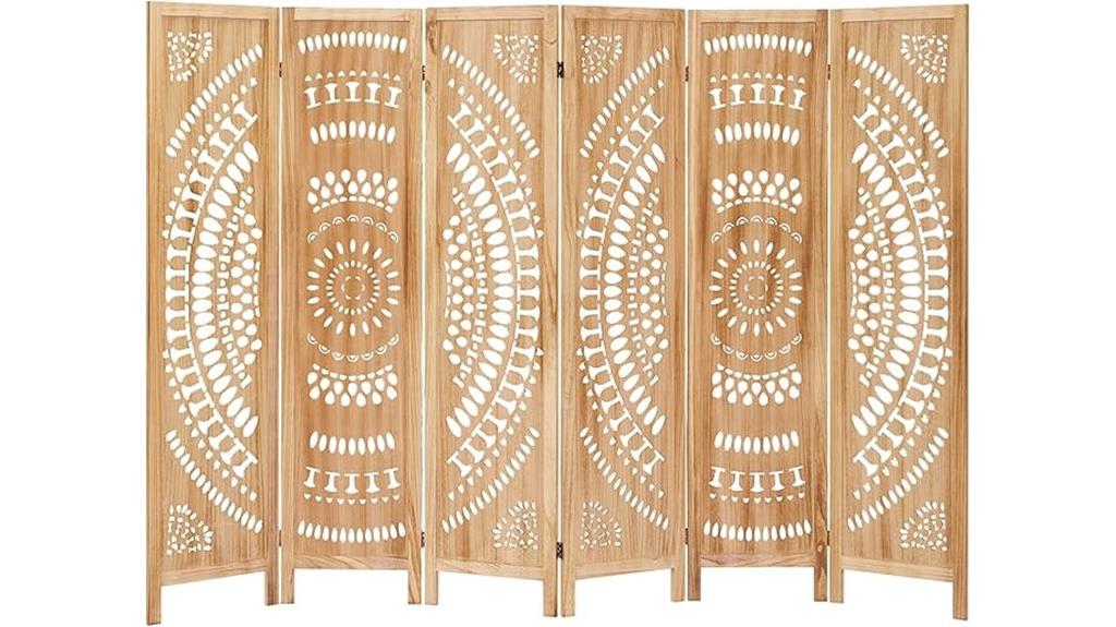 wooden carved folding screen