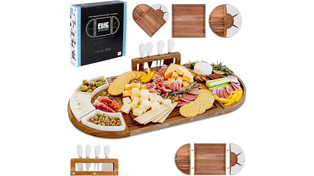 wooden charcuterie board set