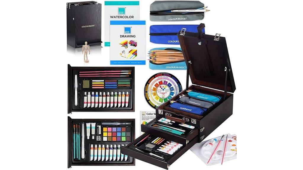 wooden easel art set