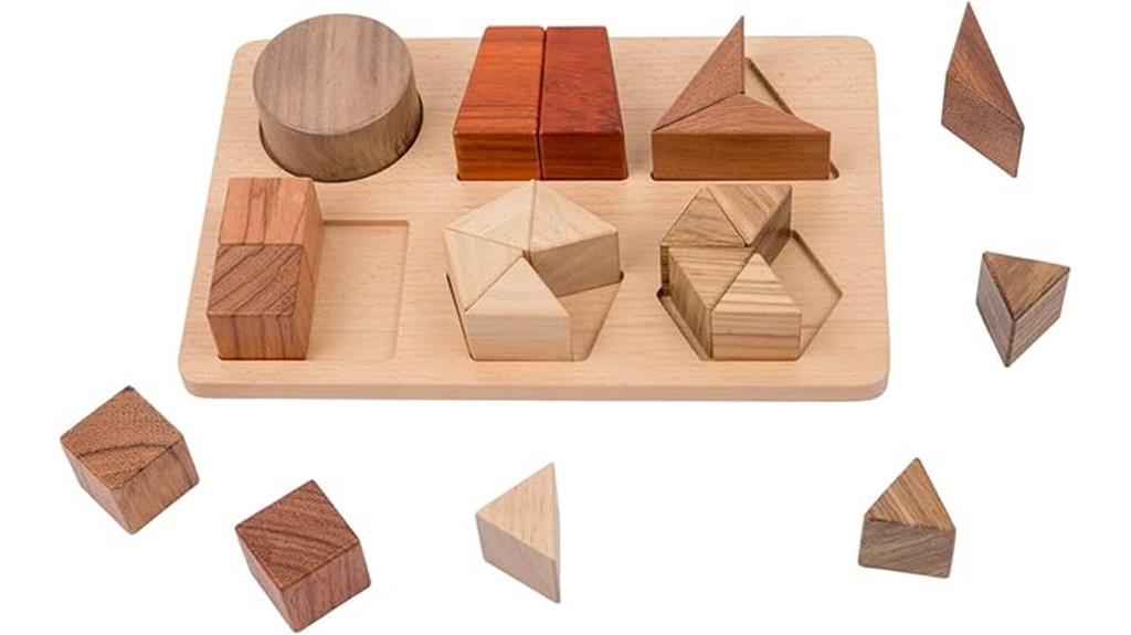 wooden fraction puzzle toy