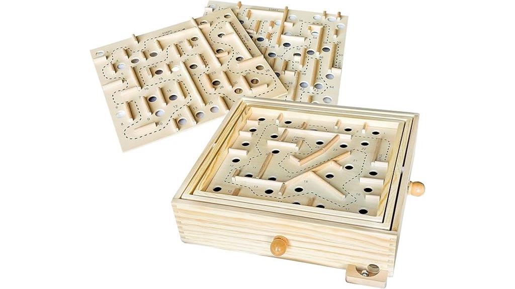 wooden labyrinth with three boards