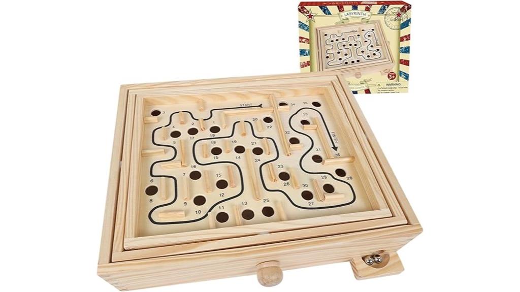 wooden maze board game