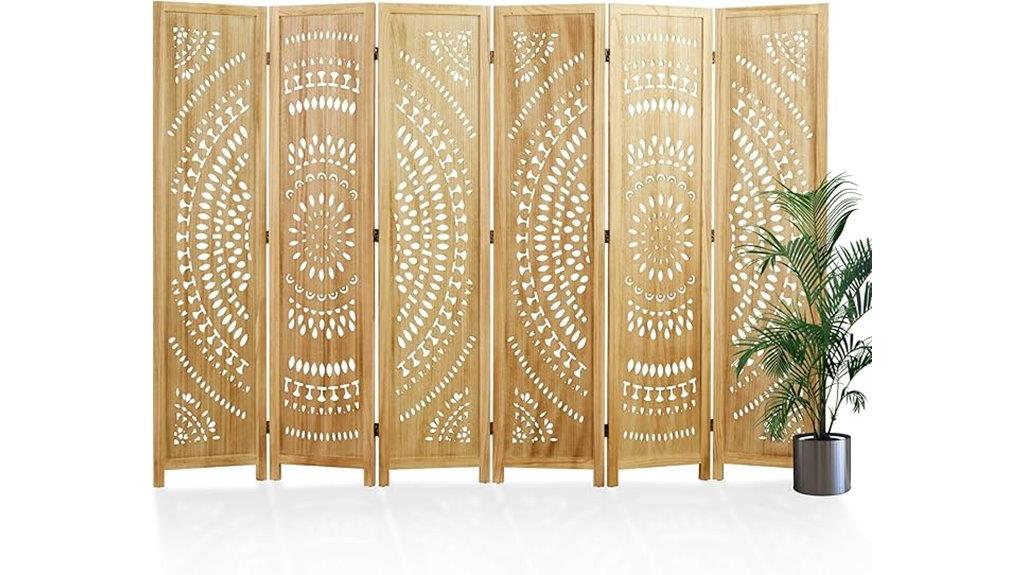 wooden six panel screen