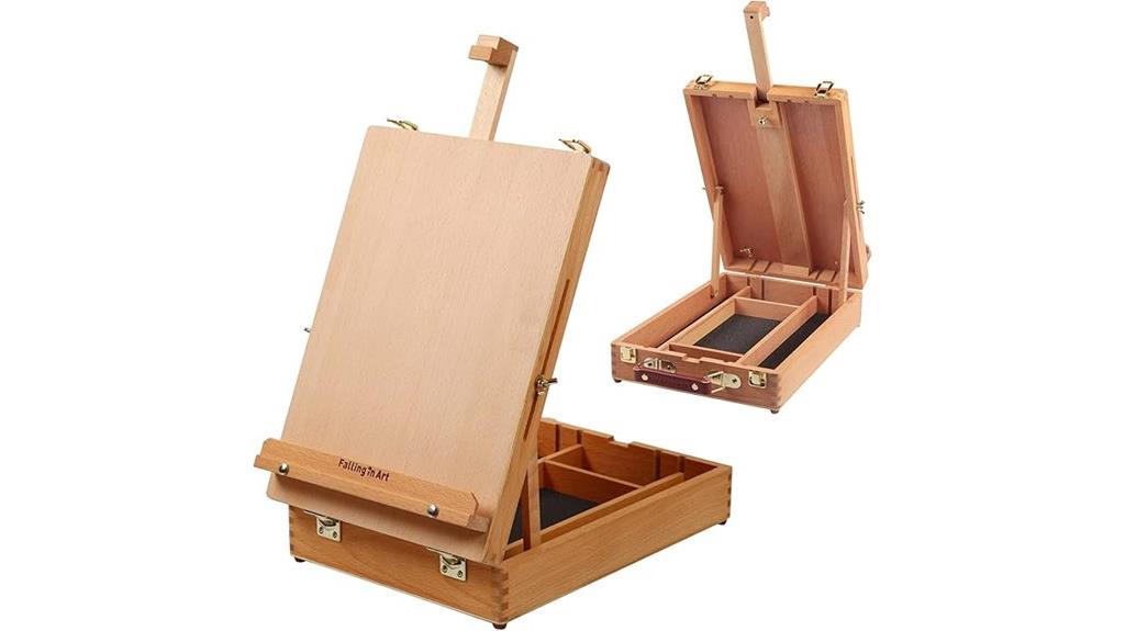 wooden tabletop painting easel