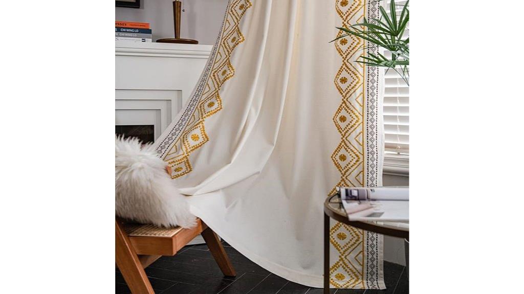 yellow boho curtain panels