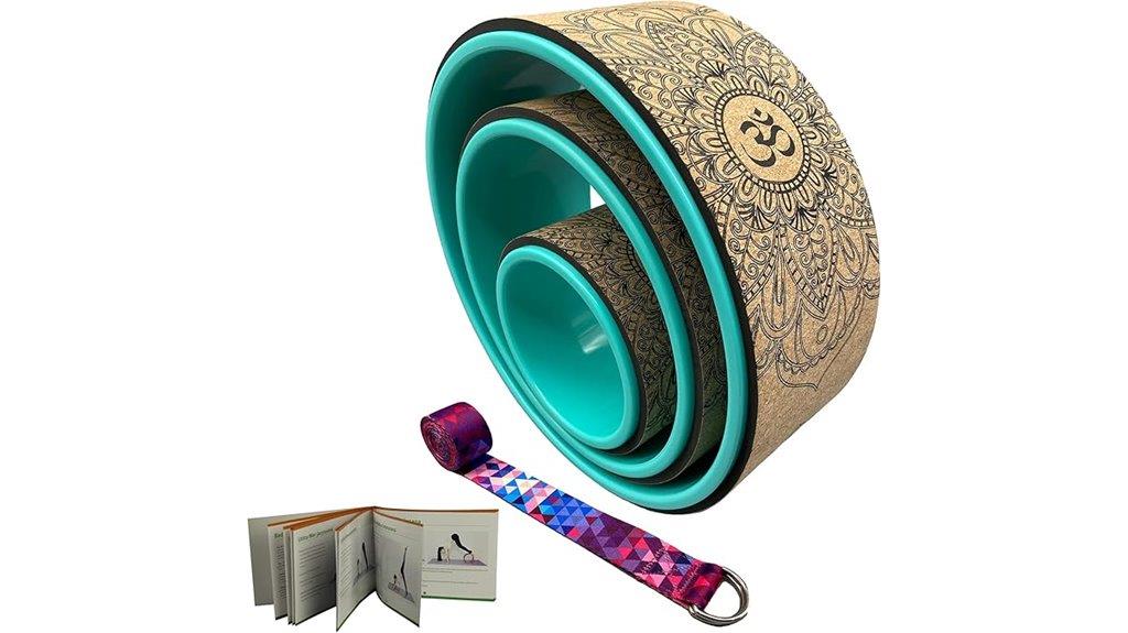 yoga wheel with pose guide
