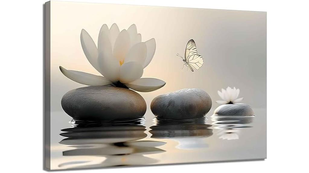 zen white lotus canvas