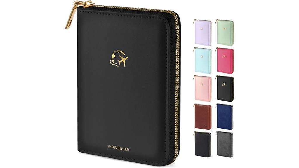 zippered passport holder cover
