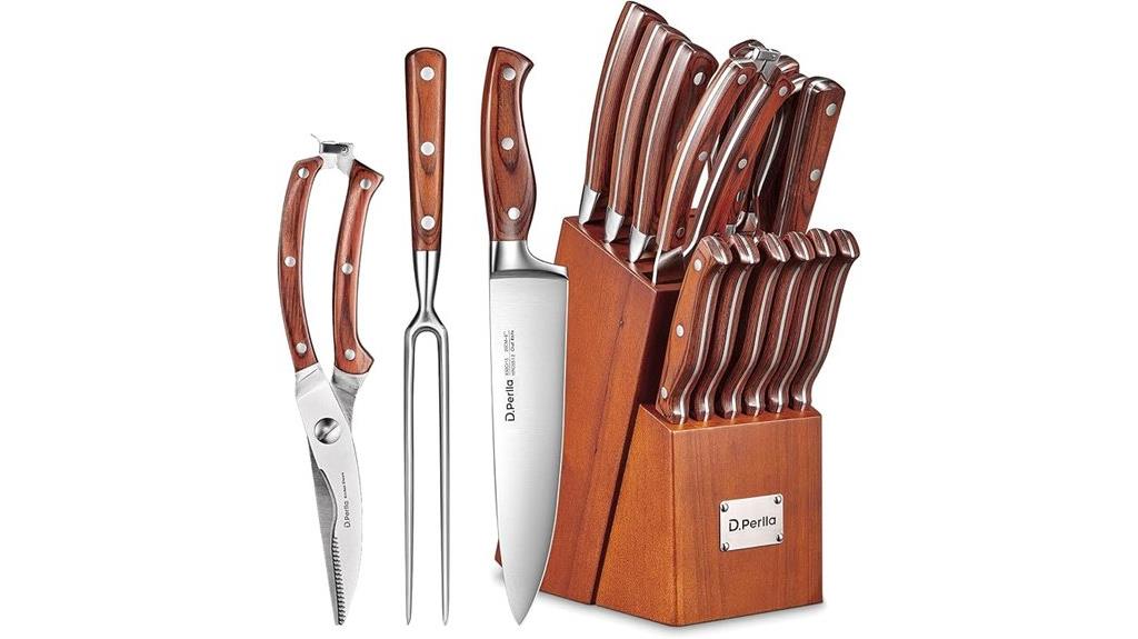 16 piece stainless steel knife set