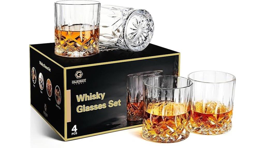 set of 4 lead free crystal