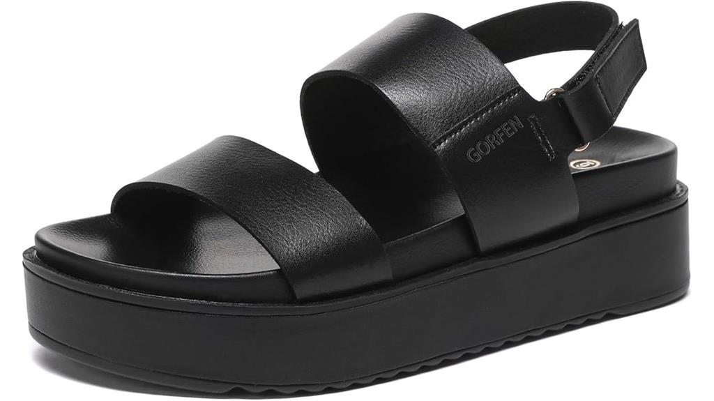 supportive adjustable platform sandals