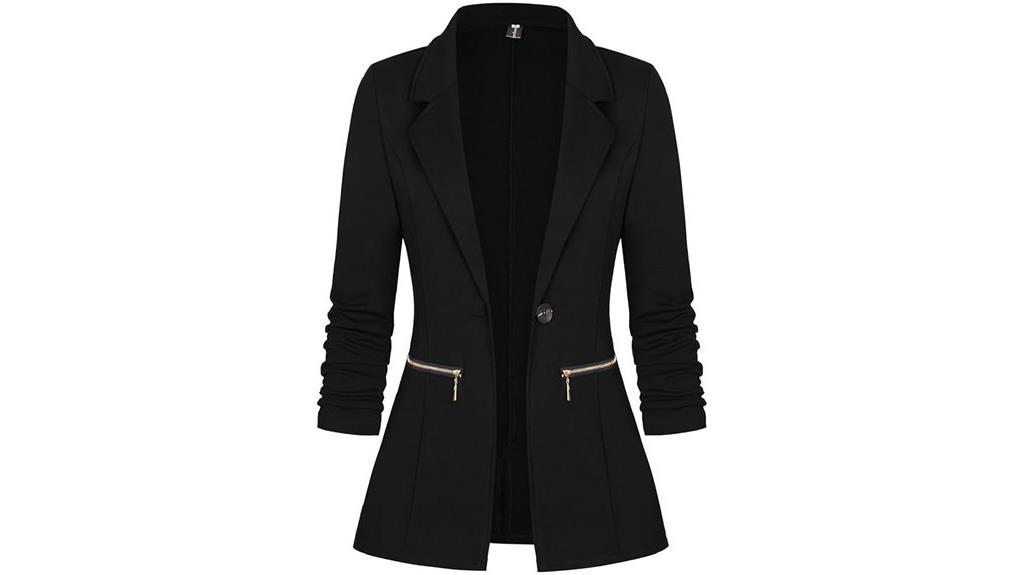 women s blazer with zipper pockets