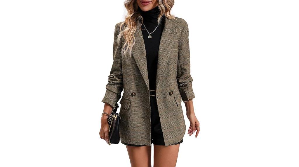 women s plaid houndstooth blazer