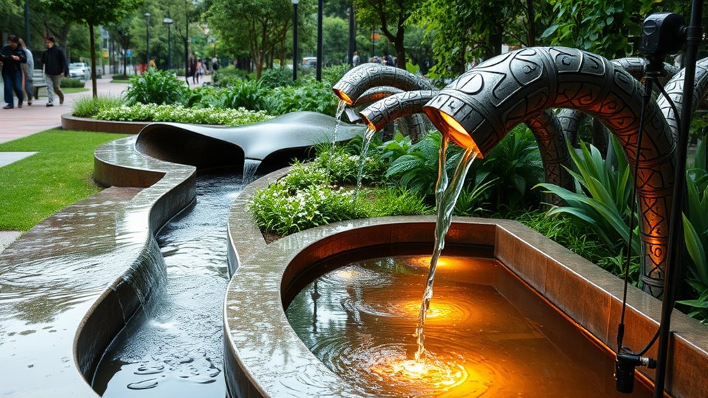 artistic rainwater harvesting installations