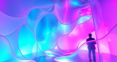 interactive art reacting to viewers