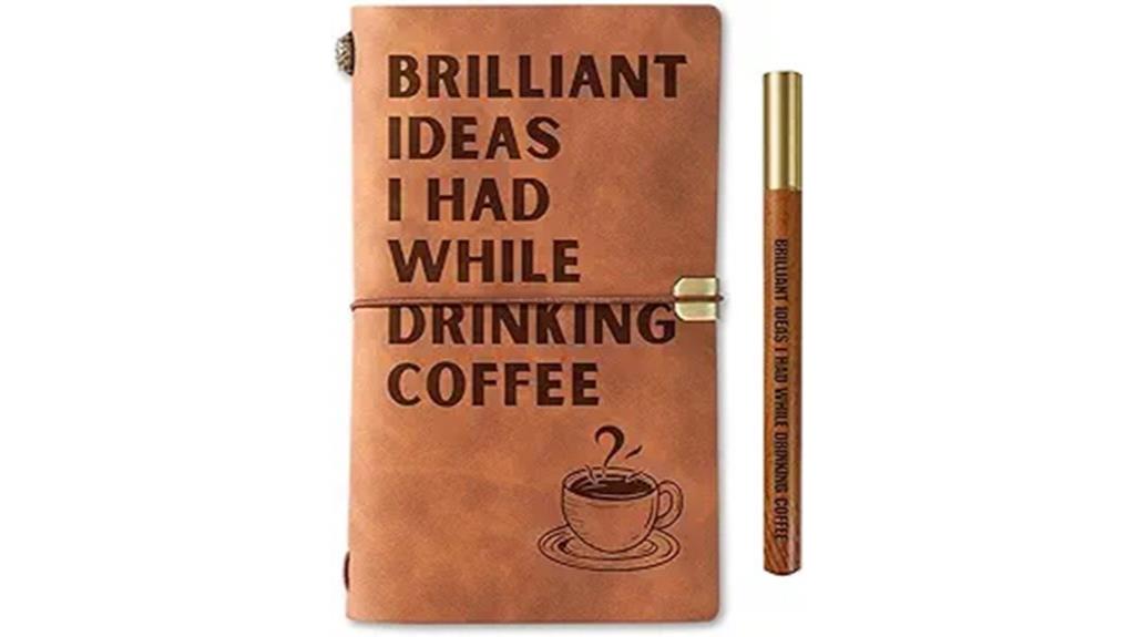 leather journal for coffee lovers