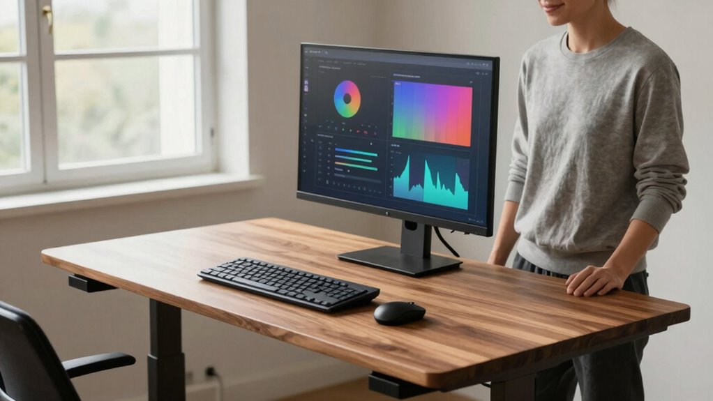 ergonomic standing desk setup