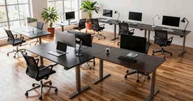 top l shaped standing desks